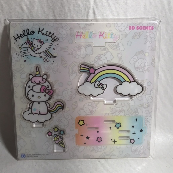 Sanrio Hello Kitty 3D Scenes 2 Different Scenes Hello Kitty Rainbows & Unicorns - Picture 4 of 6